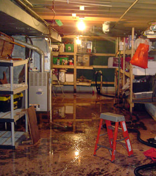 a flooded home in Grayslake